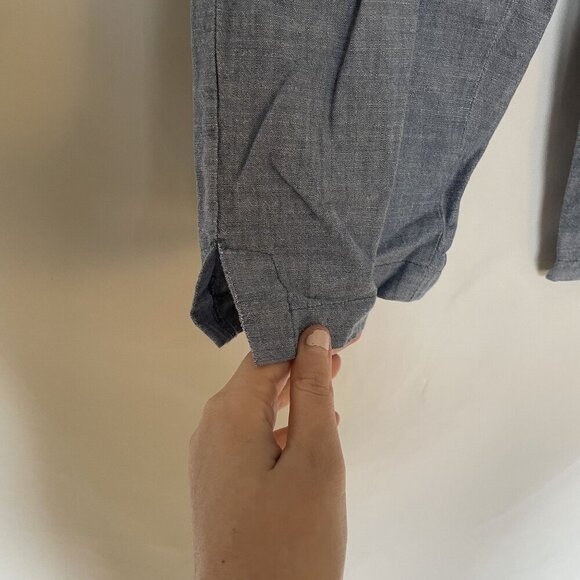 Talbots 6P perfect crop Womens Blue Chambray Pants With Side Zipper & Pockets - Picture 3 of 8